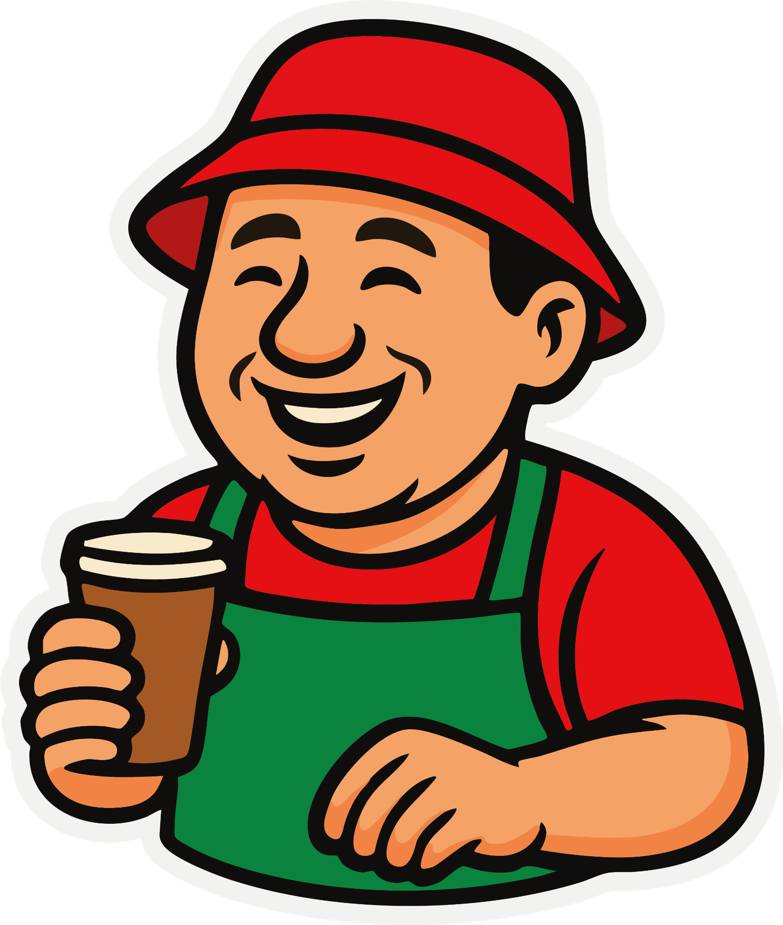 Sticker Tony tomando café