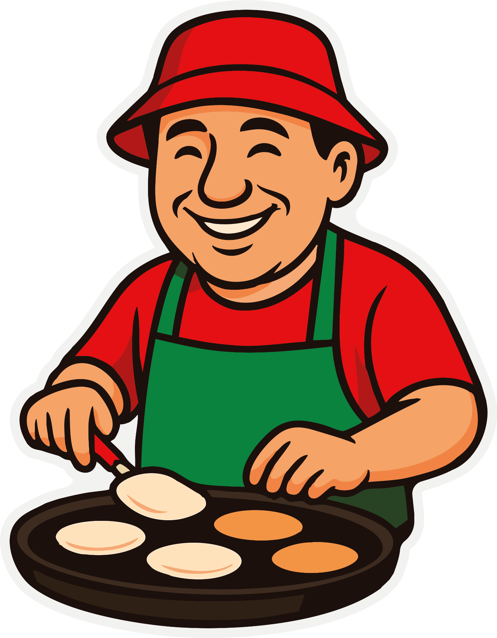 Sticker de Tony haciendo panqueques