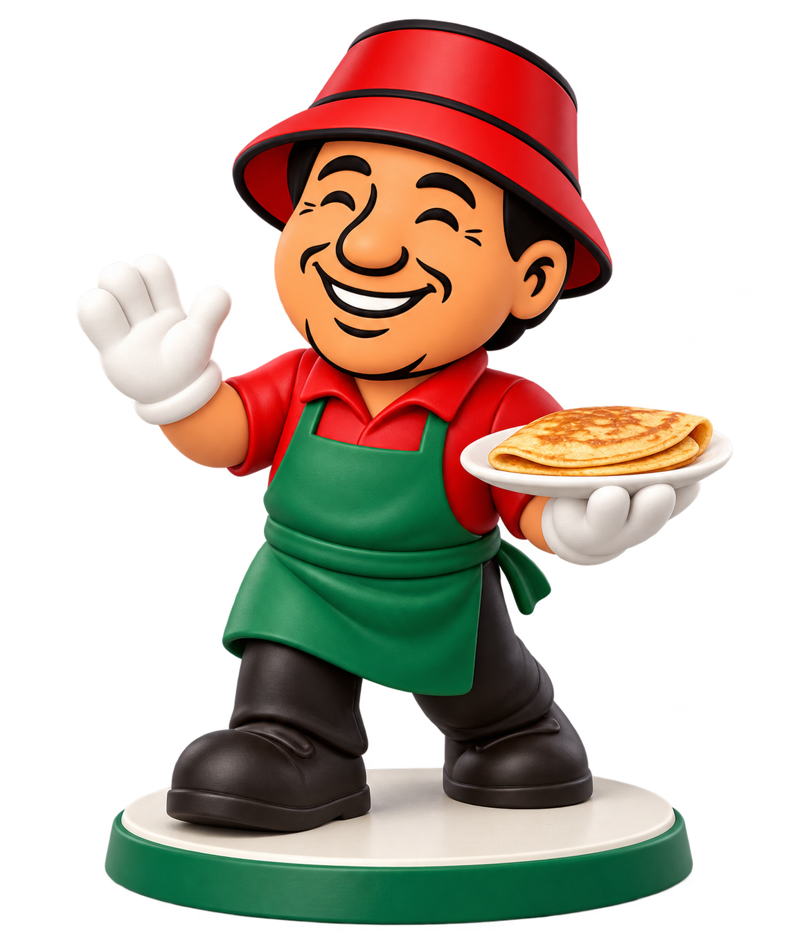 Tony presentando sus panqueques para anunciar el próximo delivery